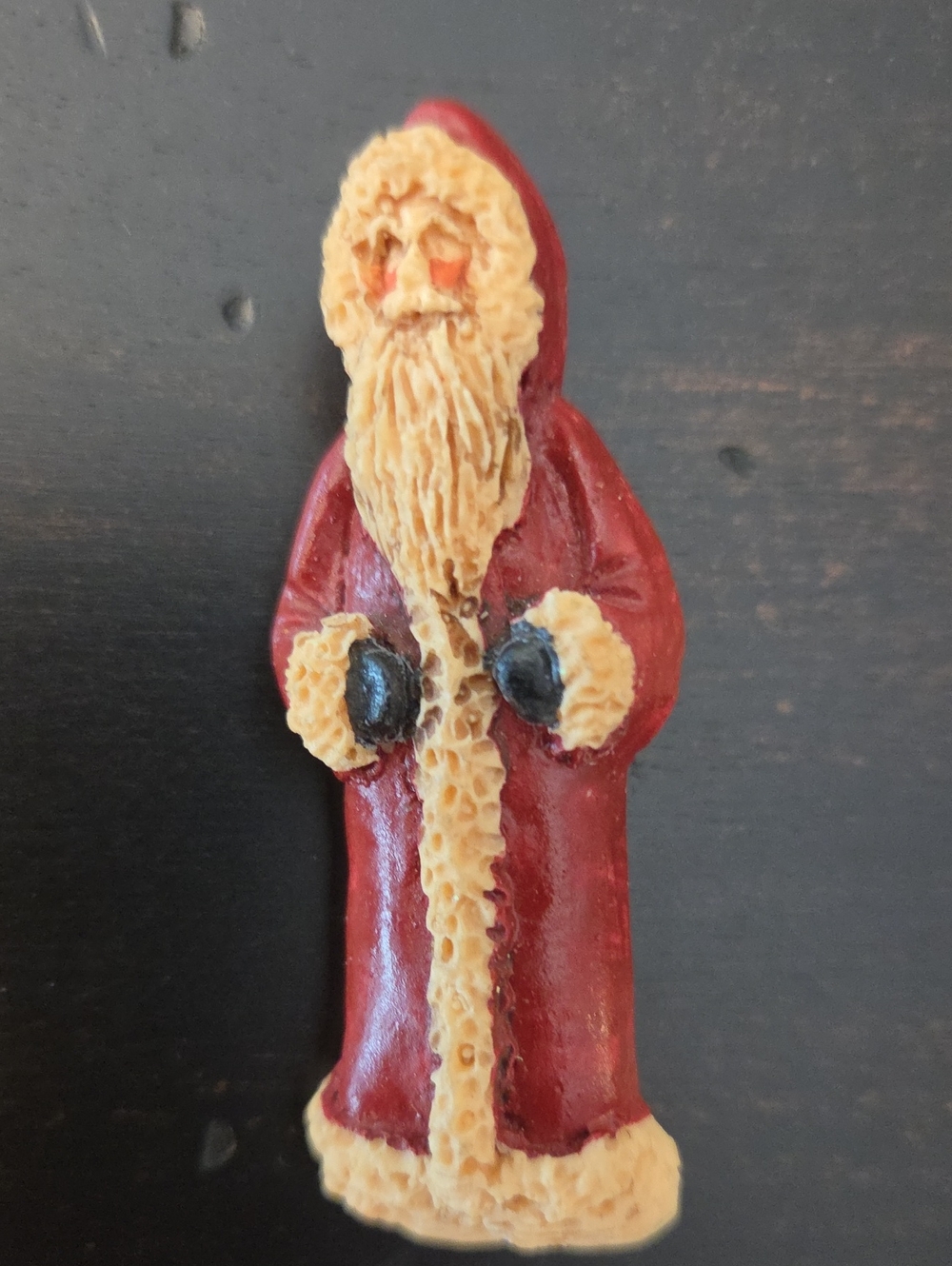 Vtg Santa Claus Red and Cream Holiday Brooch - 2.5" Tall